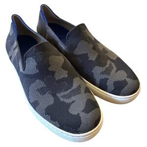 Rothys The Sneaker Gray Blue Camo Women's Slip On Low Top Shoes 8.5W Comfortable
